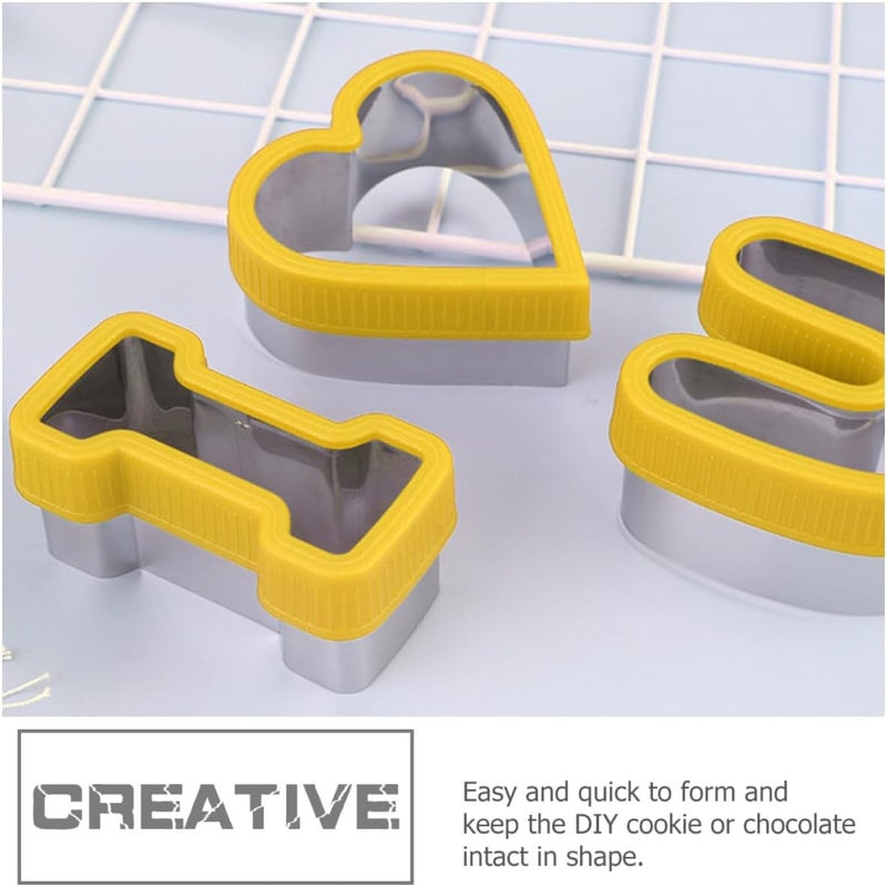 Letter Cookie Cutters 3pcs Set, Metal Biscuit Molds for Valentines, Reusable Fondant and Bread Stencils, DIY Baking Tools for Romantic Cake Decoration - Image 4
