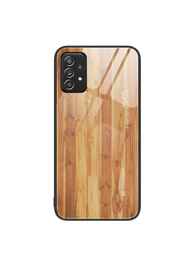 اس-توب جراب لهاتف Samsung Galaxy A52 جراب هاتف واقٍ من الزجاج بحبيبات الخشب - Image 1