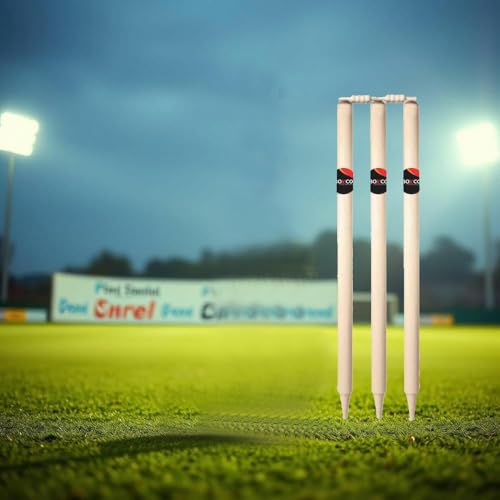 Boxco Cricket Stump Set with 3 Wooden Wickets, 2 Bails & Carry Cover Regular Size for Practice, Gully Cricket & Training - Image 2