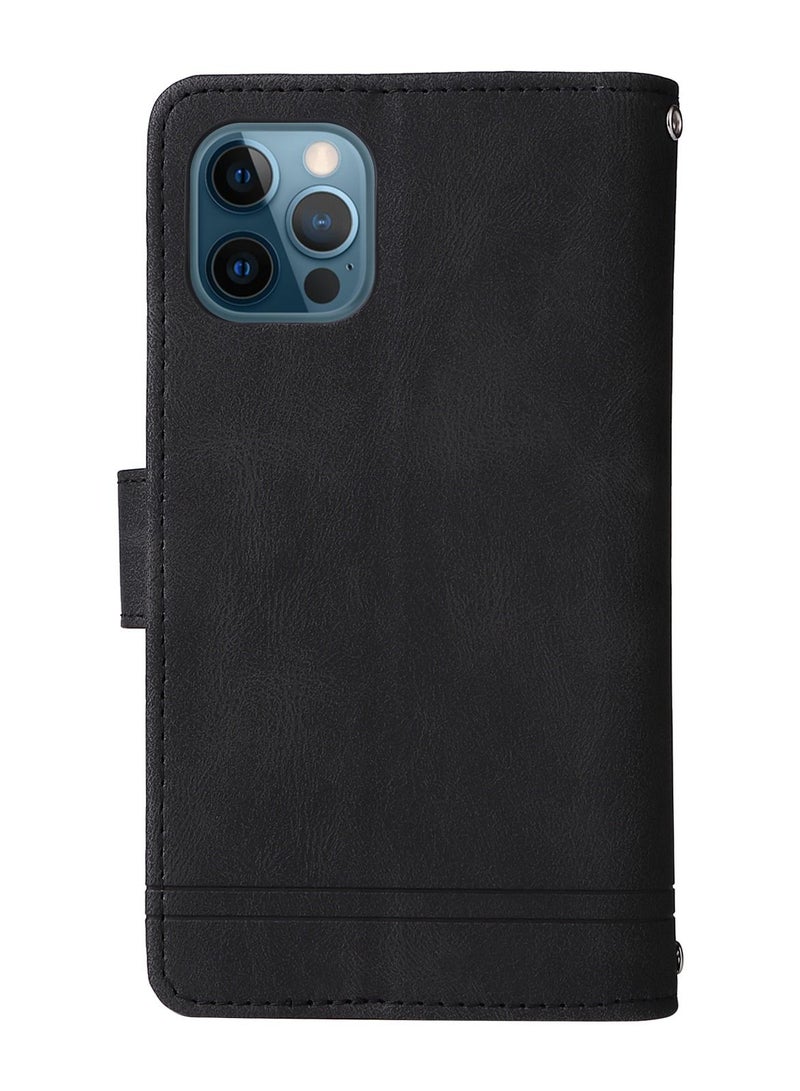 Suteni Flip Cover Leather Hidden Card Slots Phone Case for iPhone - Image 2