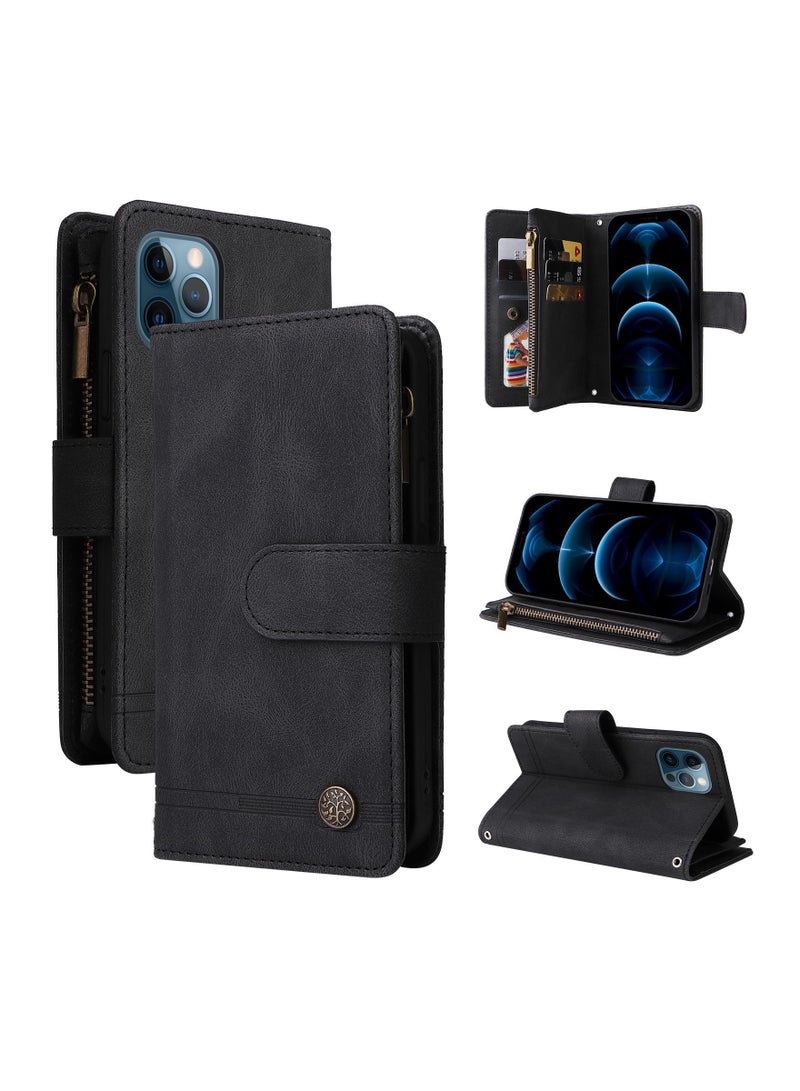 Suteni Flip Cover Leather Hidden Card Slots Phone Case for iPhone - Image 3