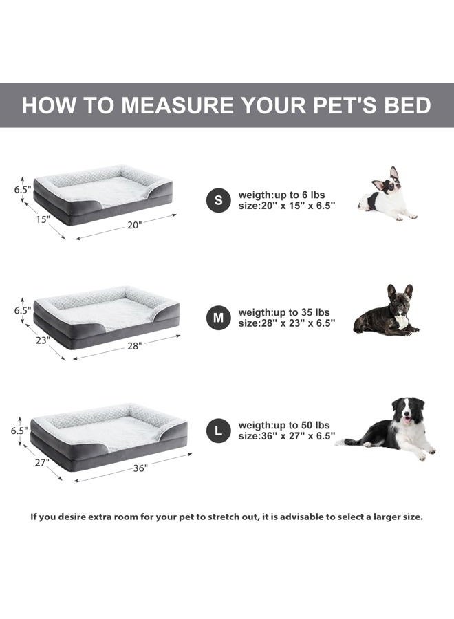 LEXTRO Orthopedic Large Dog Bed, Sofa Dog Bed Large Sized Dog with Egg Crate Foam, Large Dog Bed with Removable Washable Pillow Cover, Waterproof Dog Couch Bed with Anti-Slip Bottom, PET Bed - Image 4