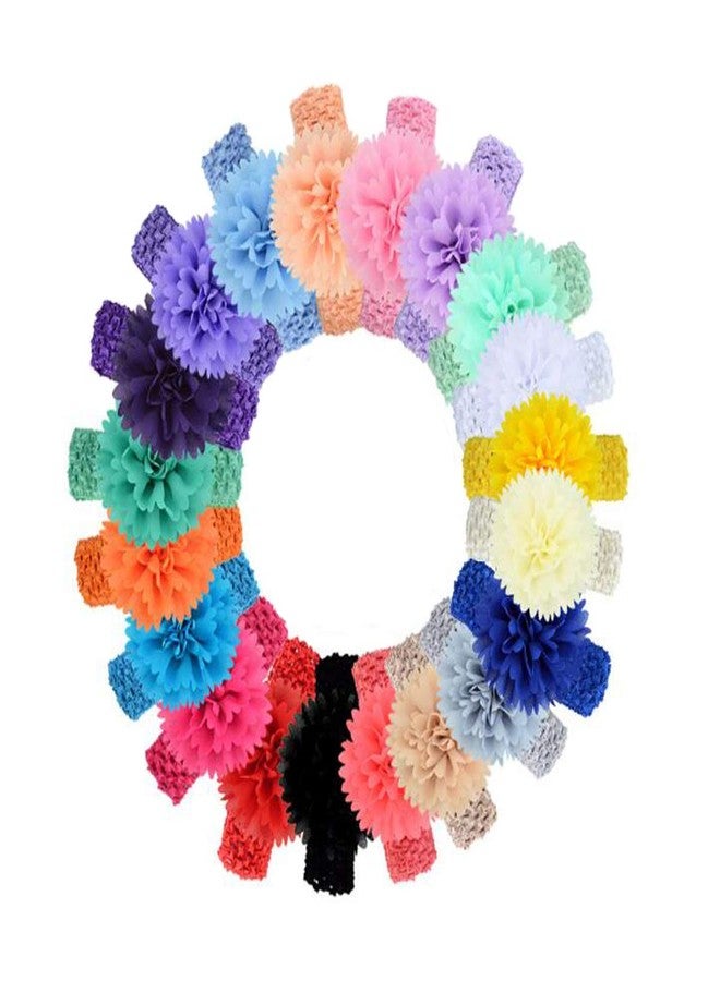 Ewandastore Ewanda store 15 Pcs Baby Girls Chiffon Headbands Peony Flower Baby Headband Baby Hair Accessories for Newborn Toddler Infants Girls - Image 1