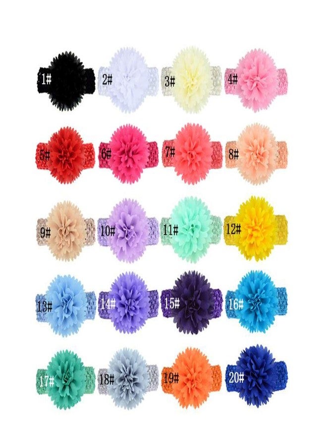 Ewandastore Ewanda store 15 Pcs Baby Girls Chiffon Headbands Peony Flower Baby Headband Baby Hair Accessories for Newborn Toddler Infants Girls - Image 2