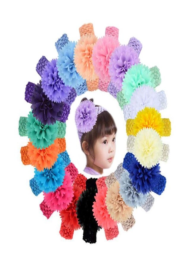 Ewandastore Ewanda store 15 Pcs Baby Girls Chiffon Headbands Peony Flower Baby Headband Baby Hair Accessories for Newborn Toddler Infants Girls - Image 3