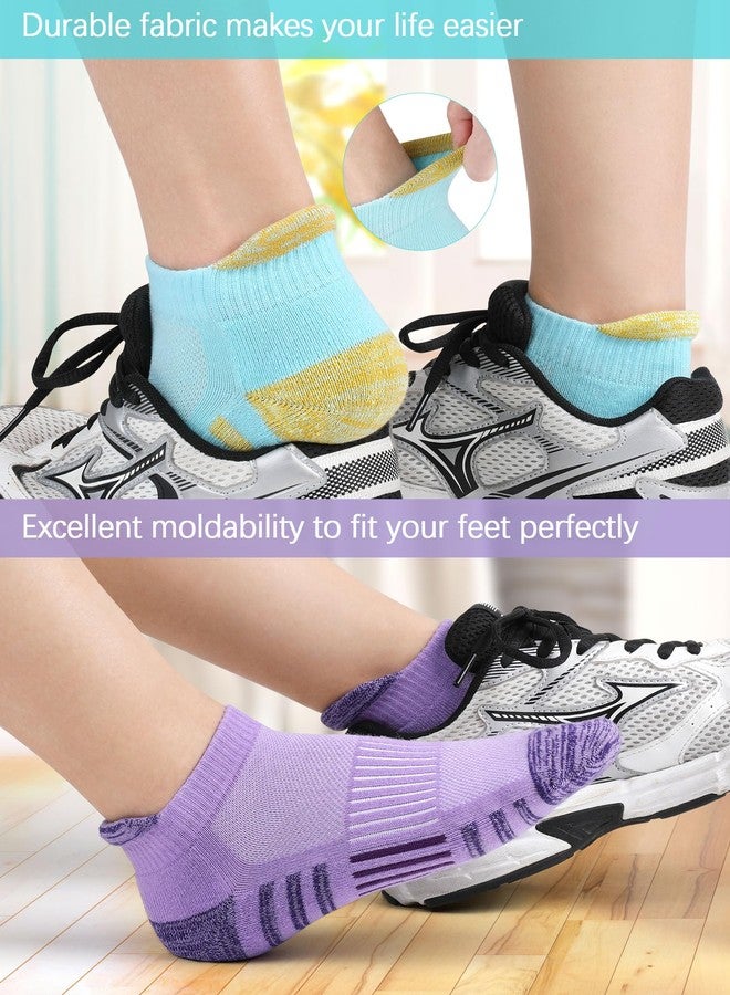 Airacker Athletic Running Ankle Cotton Socks, Low Cut Cushioned Performance Anti-Blister Tab Sport Sock for Men Women 6 Pairs, Warm-multicolor, 9-12 - Image 2