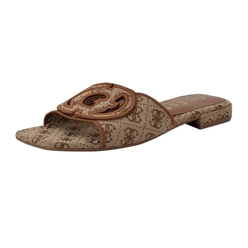 Guess Women's TARISHAE Flat Sandal, Medium Brown 210, 5.5 - Image 1
