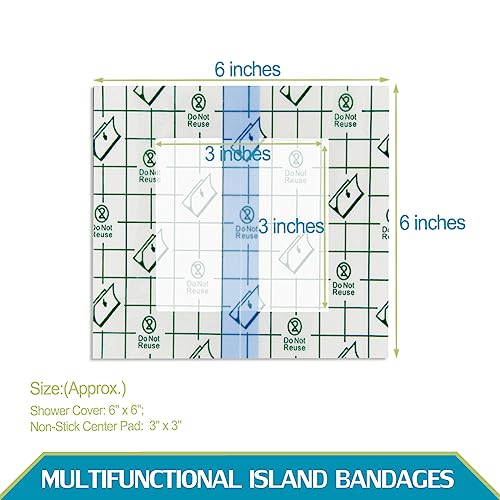 DiaBelt Waterproof Dialysis Catheter Shower Cover PD Catheter Shower Protector Shields with Non-Stick Center Pad for Peritoneal Dialysis Accessories Port Chest Central Line 6"x6" Pack of 25 - Image 4