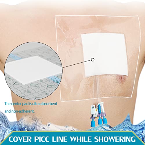 DiaBelt Waterproof Dialysis Catheter Shower Cover PD Catheter Shower Protector Shields with Non-Stick Center Pad for Peritoneal Dialysis Accessories Port Chest Central Line 6"x6" Pack of 25 - Image 2