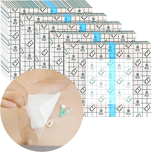 DiaBelt Waterproof Dialysis Catheter Shower Cover PD Catheter Shower Protector Shields with Non-Stick Center Pad for Peritoneal Dialysis Accessories Port Chest Central Line 6"x6" Pack of 25 - Image 1