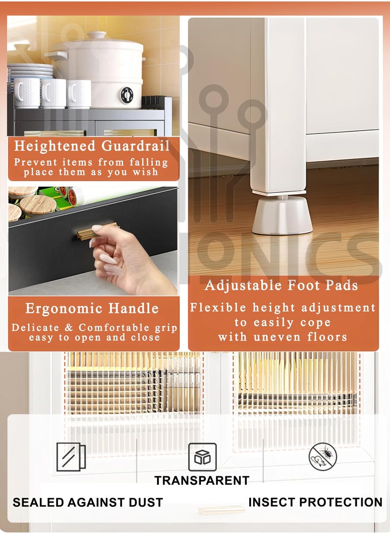 Toshonics - Steel 2-Layer Dish Drying Rack with Dual Door Cabinet Countertop One-Drawer Shelf Storage Detachable Drainer Tray and Organizer Shelves for Bowls Plates Utensils Cutlery Spoons Forks Knives Chopsticks - Image 1