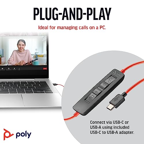 Poly Blackwire 3210 Wired Headset, Noise-Canceling Mic, Single-Ear Design, Connect to PC/Mac via USB-C or USB-A, Works with Teams & Zoom, Amazon Exclusive (9P7X7AA) - Image 4