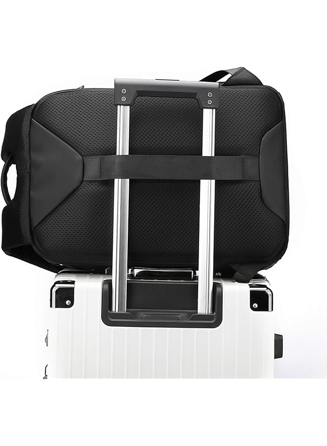 HIKE 16.5 Inch Durable Laptop Backpack Waterproof Business Casual Daypack with Built in USB Port for Men Women in Travel Office School College HK2201 (Black) - Image 3