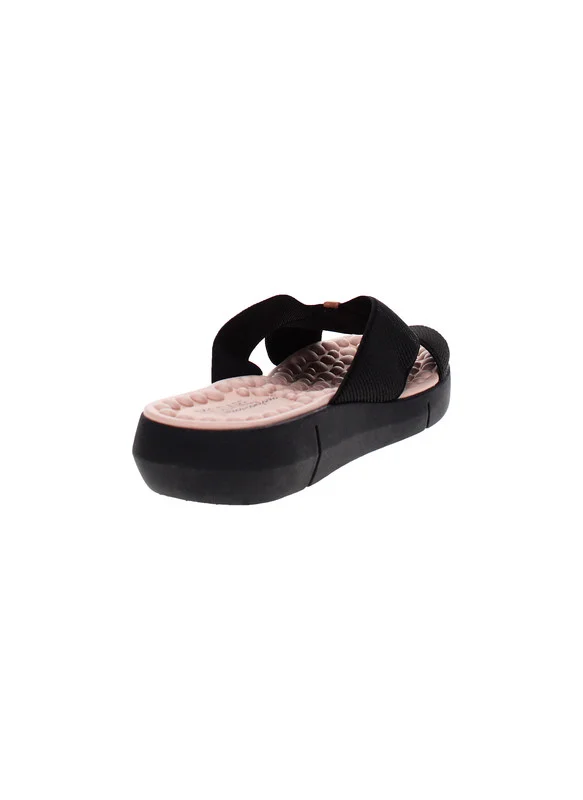 مودار Modare Ladies Flat Comfort Sandals Black | Made In Brazil