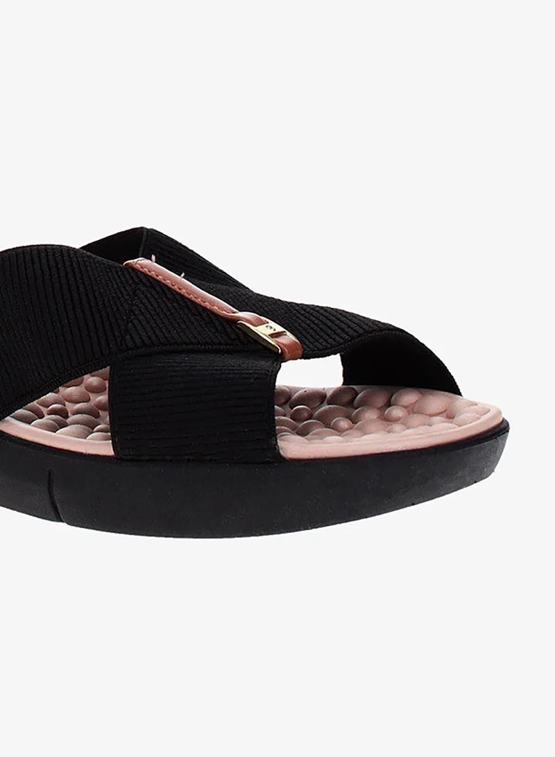 Modare Black Modare Ladies Flat Comfort Sandals Black | Made In Brazil for Women | Best Price UAE