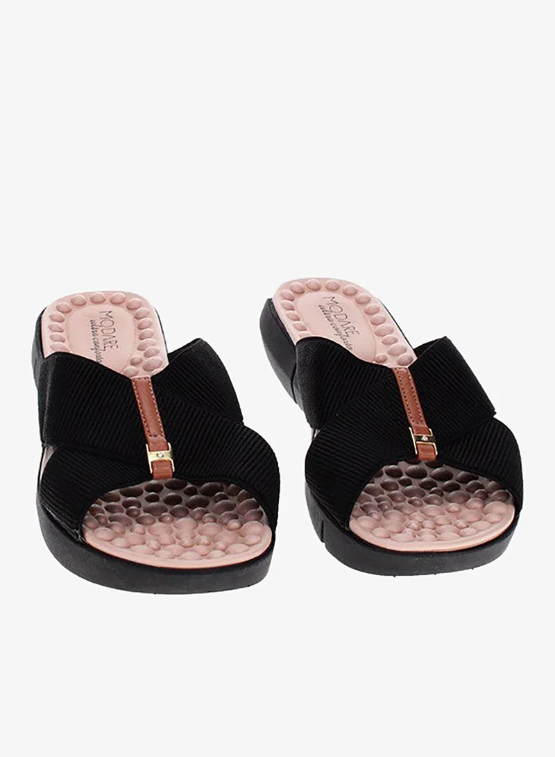 Modare Black Modare Ladies Flat Comfort Sandals Black | Made In Brazil for Women | Best Price UAE