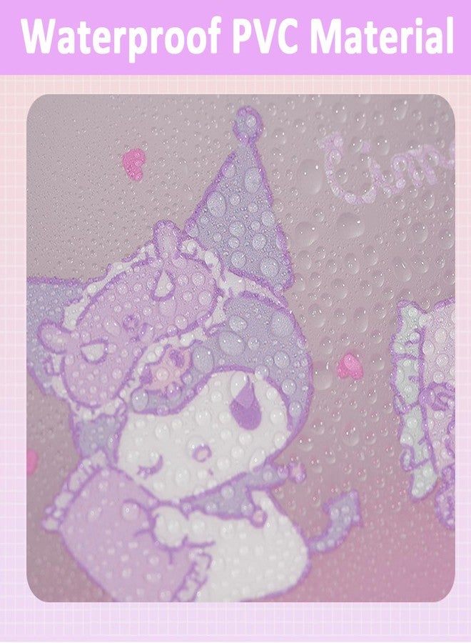 MAYCREATE® Toiletry Bag for Women, Makeup Pouch Cartoon Kuromi Cosmetic Bags for Women, Zipper Travel Cosmetic Organizer Bag, Waterproof PVC Makeup Pouch for Travelling with Handle - 25x16x10cm - Image 5