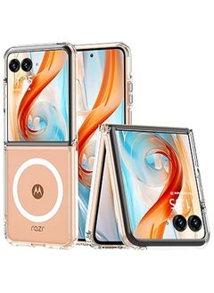 Magnetic Case Compatible with Motorola Razr 50 Ultra, Transparent Hard PC Shockproof Yellowing Anti-Scratch Cover For Razr 50 Ultra