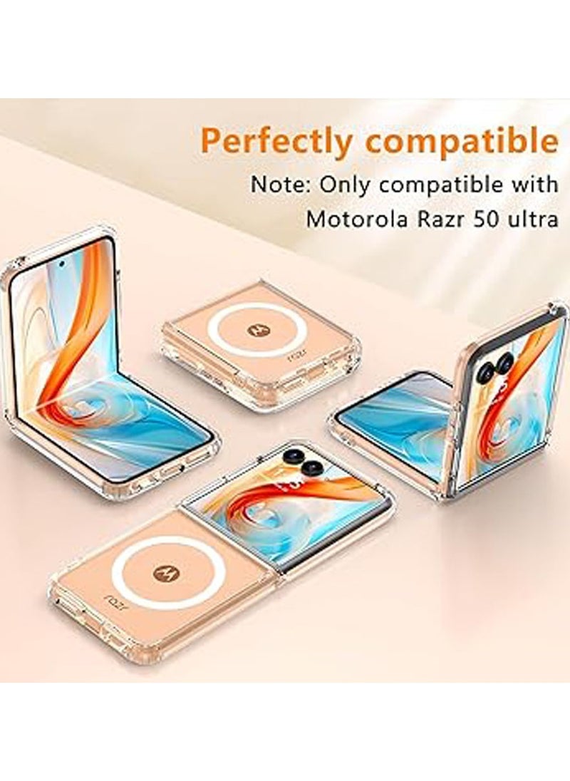 General - Magnetic Case Compatible with Motorola Razr 50 Ultra, Transparent Hard PC Shockproof Yellowing Anti-Scratch Cover For Razr 50 Ultra - Image 1