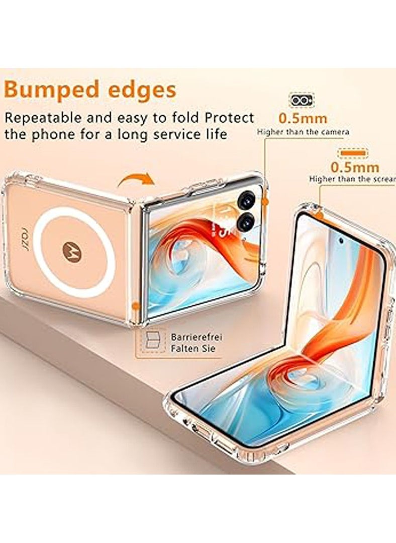 General - Magnetic Case Compatible with Motorola Razr 50 Ultra, Transparent Hard PC Shockproof Yellowing Anti-Scratch Cover For Razr 50 Ultra - Image 1