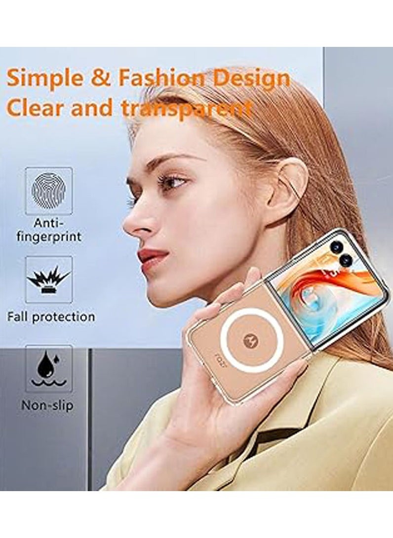 General - Magnetic Case Compatible with Motorola Razr 50 Ultra, Transparent Hard PC Shockproof Yellowing Anti-Scratch Cover For Razr 50 Ultra - Image 1