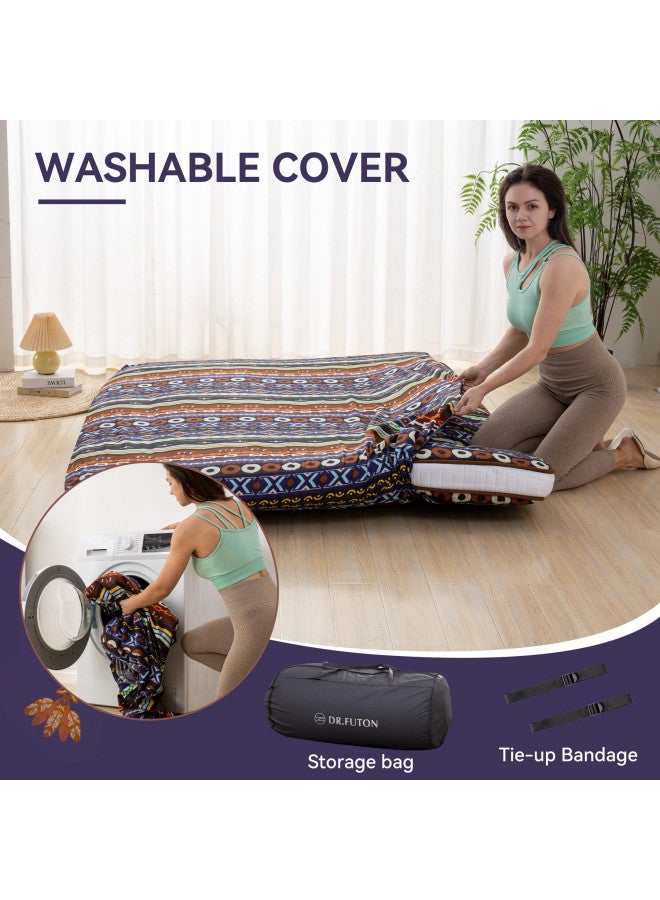 DR.FUTON Dr.Futon Japanese Floor Futon Mattress Extra Thick Folding Roll Up Bed Topper Mat for Guest,Lounger and Tavel  - Image 3