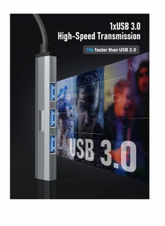 Y&D USB Hub, KASTWAVE 4 Port 3.0 2.0 Hub Splitter for Laptop, iMac Pro, MacBook, U Disk, Multiport Mini Adapter Expander w/Aluminum Shell Ultra Slim Portable Charging Supported  - Image 3