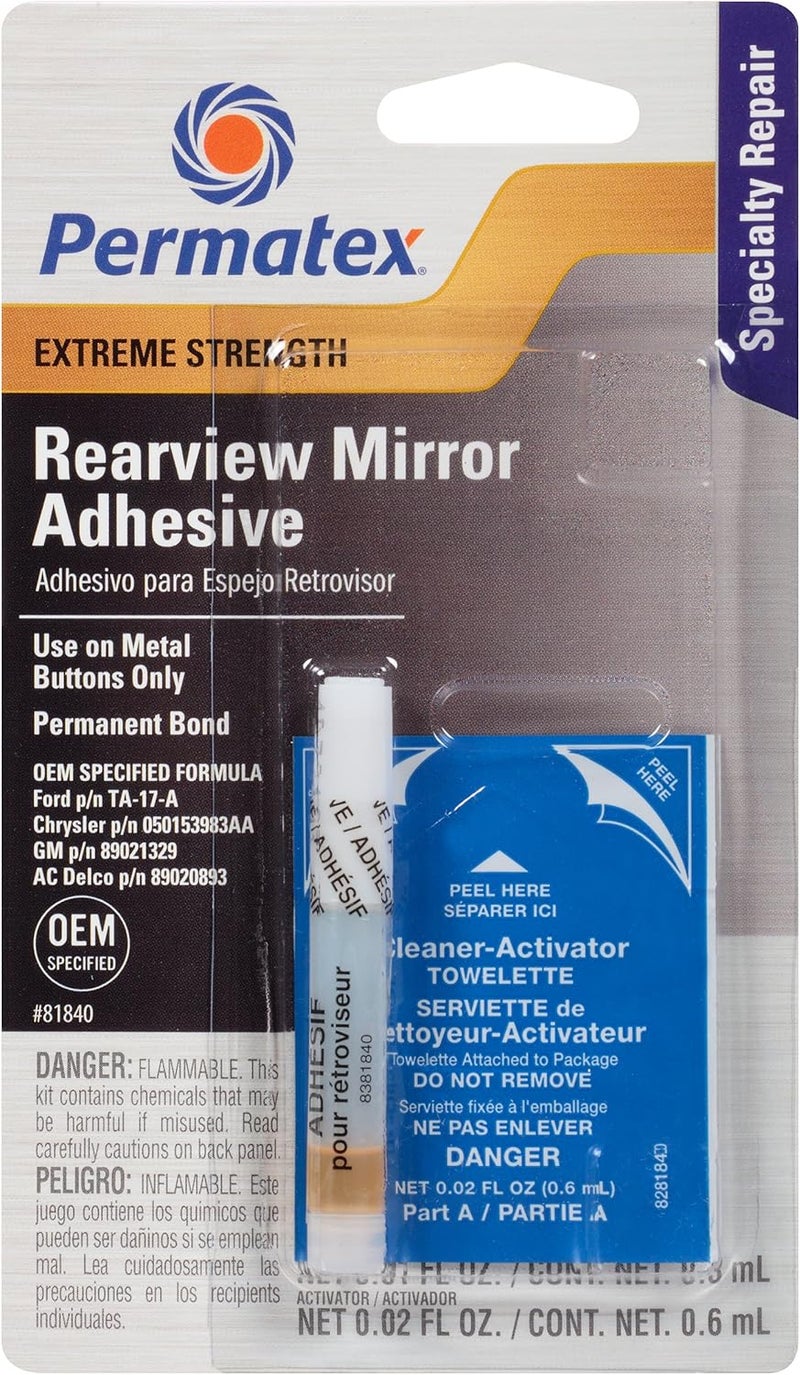 Permatex 81840-12PK مجموعة لاصق مرآة الرؤية الخلفية بقوة احترافية قصوى، (عبوة من 12) - Image 1