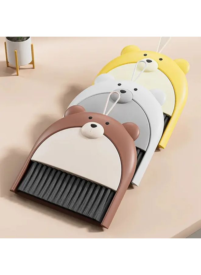 Brown Bear Mini Broom and Dustpan Set Compact Cleaning Brush for Keyboard Desk Home - Image 3