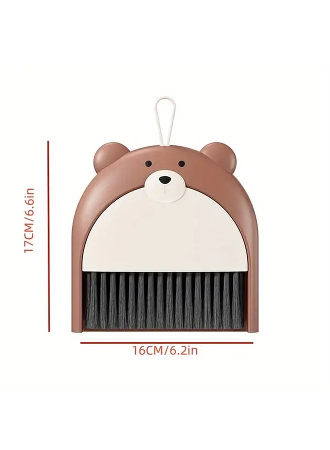 Brown Bear Mini Broom and Dustpan Set Compact Cleaning Brush for Keyboard Desk Home - Image 4