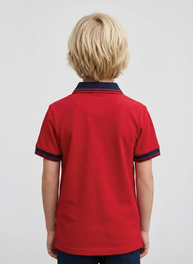 Take Two  Boys Contrast Collar Polo T-Shirt By Juniorloom for Men | Best Price UAE