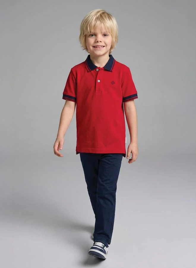 Take Two  Boys Contrast Collar Polo T-Shirt By Juniorloom for Men | Best Price UAE