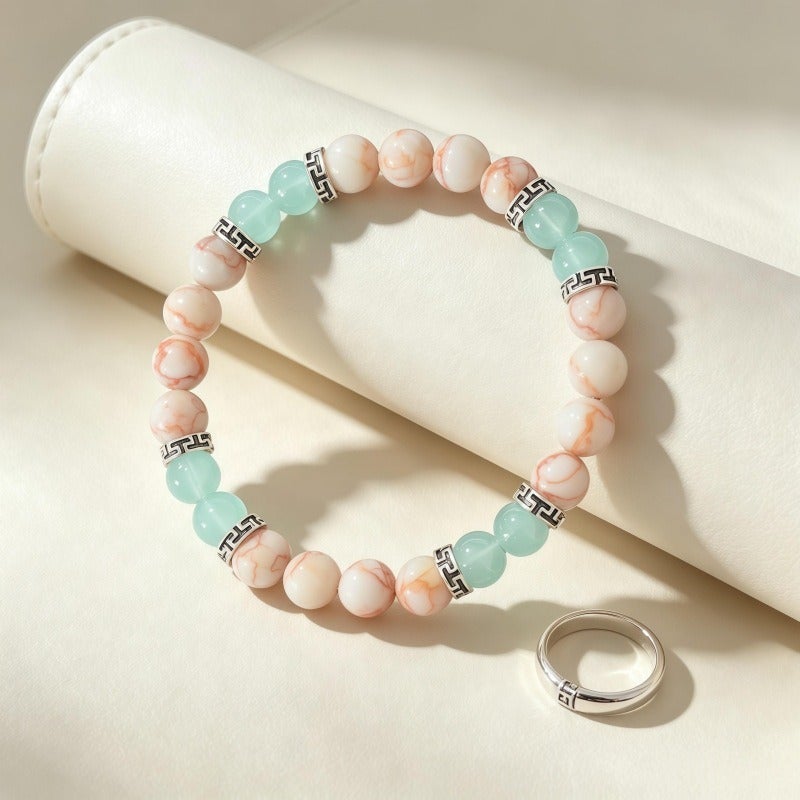 Gui Yi Qi Xing Gaiyi Qixing Geometric Red & Green Glass Alloy Bracelet - Wholesale  Price - Image 3