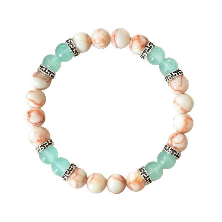 Gui Yi Qi Xing Gaiyi Qixing Geometric Red & Green Glass Alloy Bracelet - Wholesale  Price - Image 5