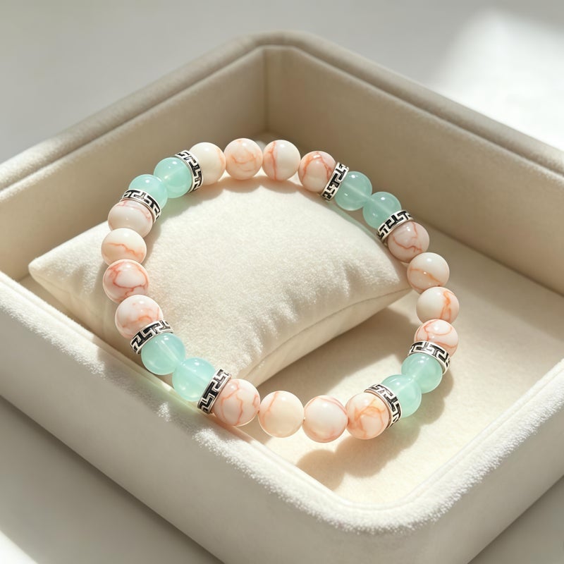 Gui Yi Qi Xing Gaiyi Qixing Geometric Red & Green Glass Alloy Bracelet - Wholesale  Price - Image 4