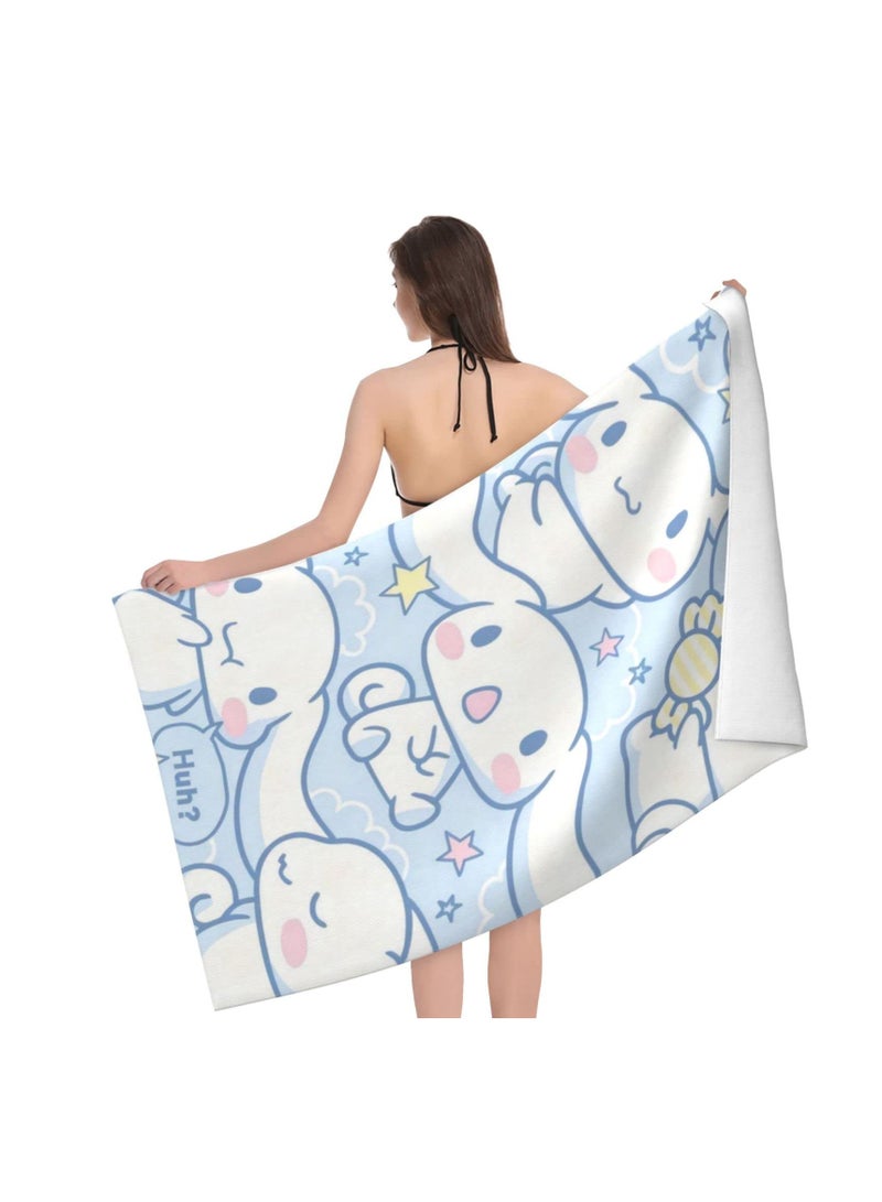 SYOSI Microfiber Anime Dog Beach Towel - Soft and Quick Dry Luxury Pool Towel for Women/Men/Kids - Cute and Sand Proof Cabana Bath Towel for Picnic, Yoga, Swimming - 52x32 Inch - Image 2