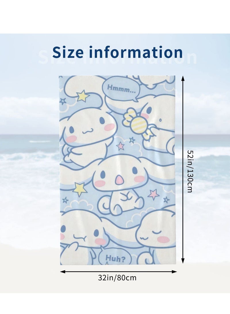 SYOSI Microfiber Anime Dog Beach Towel - Soft and Quick Dry Luxury Pool Towel for Women/Men/Kids - Cute and Sand Proof Cabana Bath Towel for Picnic, Yoga, Swimming - 52x32 Inch - Image 3