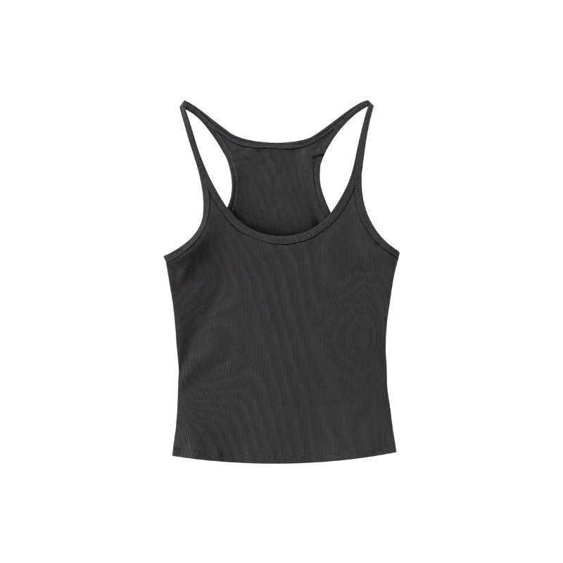 Style Solid Color Tight Thin Shoulder Strap Bottoming I-Shaped Vest Women'S Beauty Back Girl Slim-Fit Short Navel - Image 5