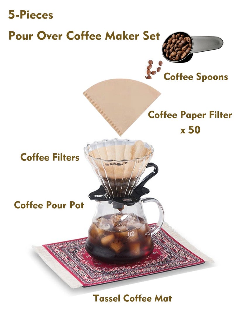 Old_Feller V60 Set 5 Piece Coffee Drip Set Pour Over Coffee Maker Set - Image 2