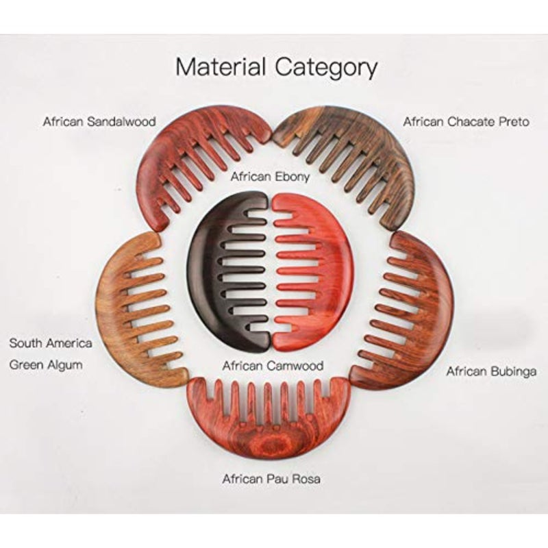 Head Massage Combing Meridians And Collaterals And Breast Massage Wood Comb Ebony Wide Teeth African Sandalwood - Image 3