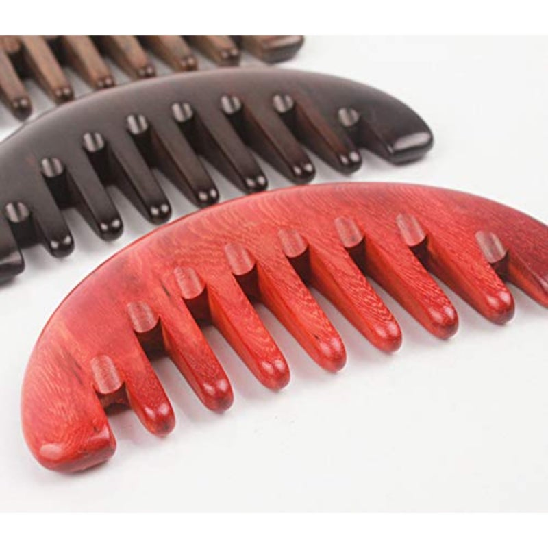 Head Massage Combing Meridians And Collaterals And Breast Massage Wood Comb Ebony Wide Teeth African Sandalwood - Image 5