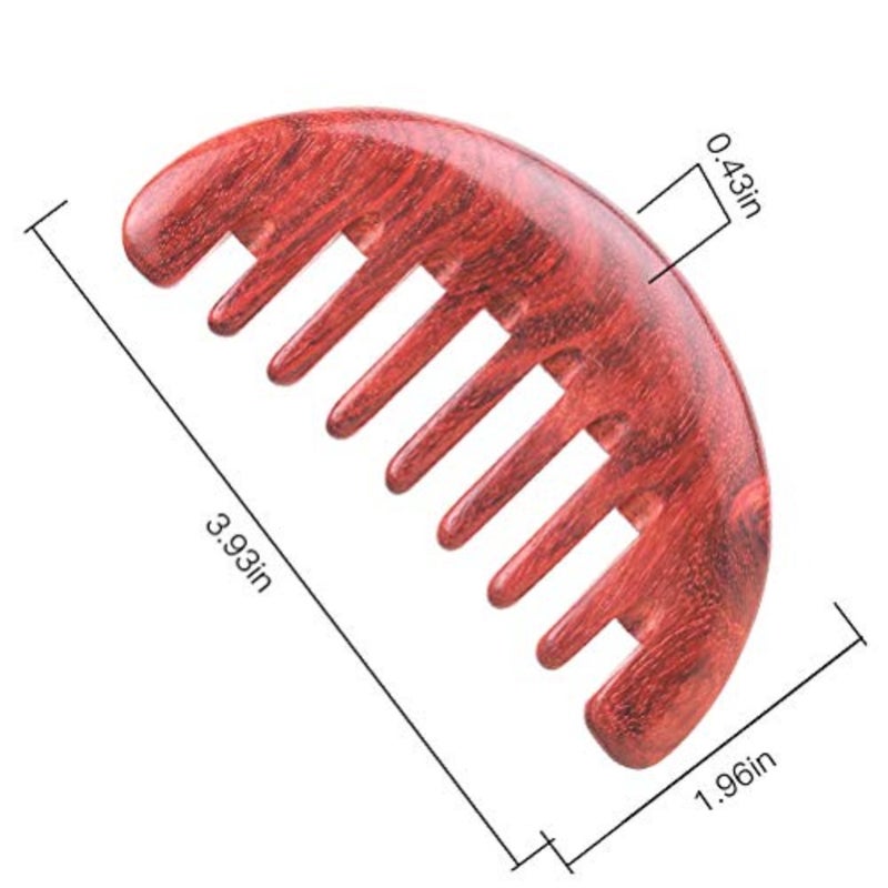 Head Massage Combing Meridians And Collaterals And Breast Massage Wood Comb Ebony Wide Teeth African Sandalwood - Image 2