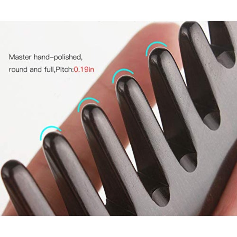 Head Massage Combing Meridians And Collaterals And Breast Massage Wood Comb Ebony Wide Teeth African Sandalwood - Image 4
