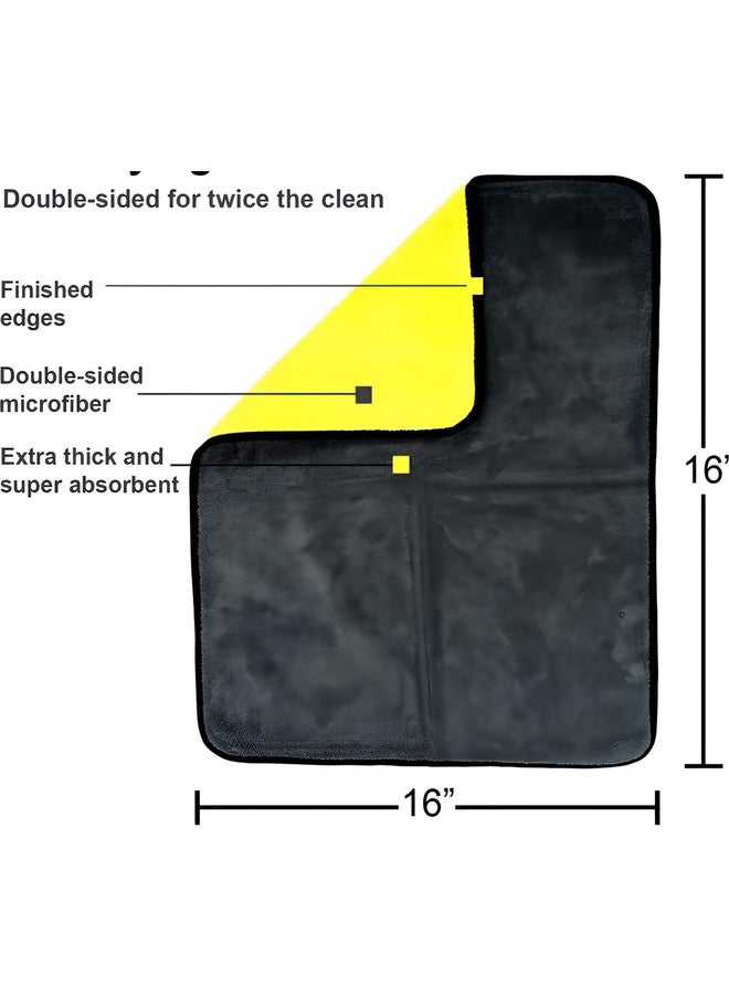 Fezora Yellow & Black Microfiber Cleaning Cloth - Image 2