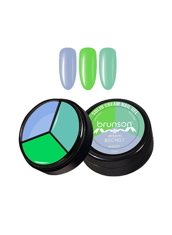 brunson Solid Cream Gel Nail Polish - 3 in 1 Pudding, High Pigmented Mud Nail Art Paint, Suit For Professional Nail Salon, Nail Starter 15 ml, BSCNG7