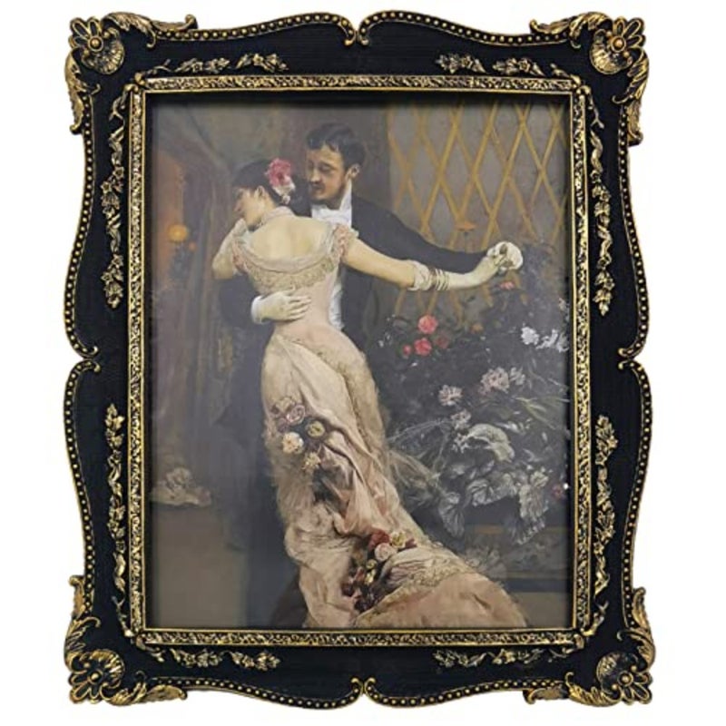 8×10 Picture Frame, Vintage Antique Picture Frames with Glass Front Ornate Photo Frames with Mat Home Decor Bedroom Display Stand 8×10 inch - Image 1