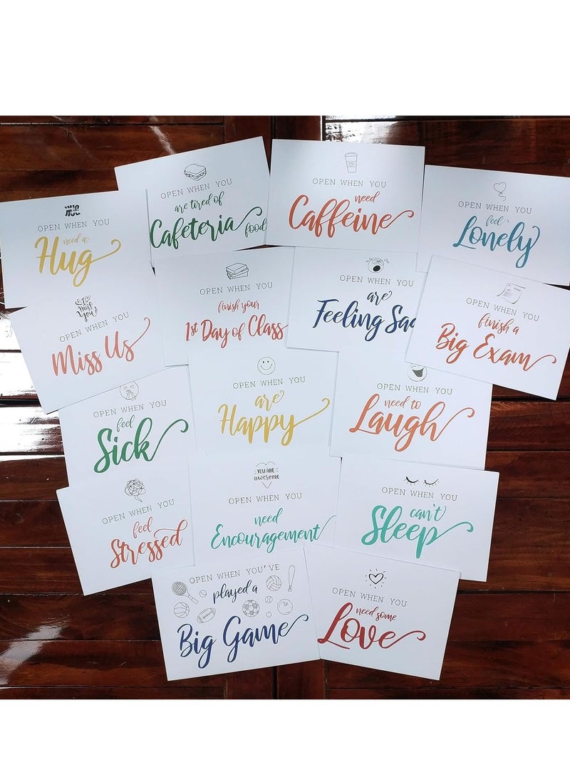 SOLARAE Open When Envelopes,16 Pieces Romantic Long Distance Relationship Gift, Colorful Open Letters Leaving Gift, University College Care Package, Leaving Home Gift for Daughter, Son, Boyfriend, Girlfriend - Image 1