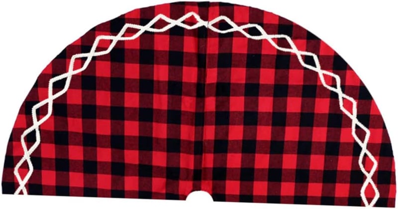 Christmas Tree Skirt 120cm Plaid Fabric Tree Apron Party Carpet Holiday Decor for Christmas Party Home Seasonal Decoration - Image 1