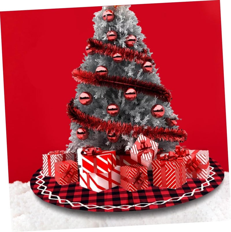 Christmas Tree Skirt 120cm Plaid Fabric Tree Apron Party Carpet Holiday Decor for Christmas Party Home Seasonal Decoration - Image 5