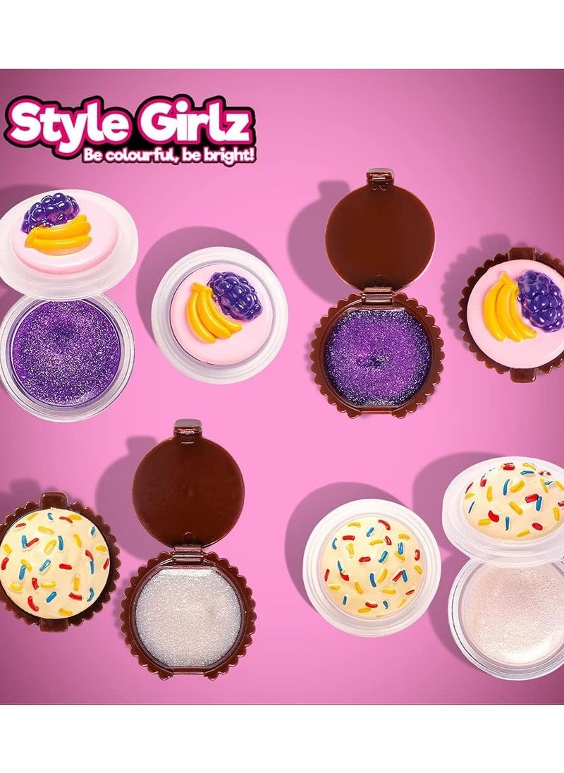 S&Li Kid Girls Lip Gloss Set 8 Cupcake Princess Tools  - Image 3